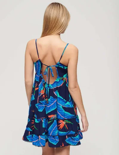 Superdry Women's Mini Cami Beach Dress | Navy Paradise