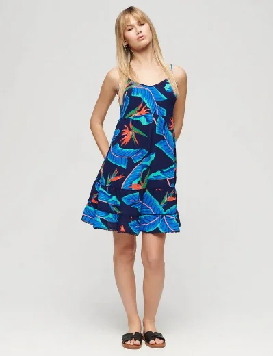 Superdry Women's Mini Cami Beach Dress | Navy Paradise