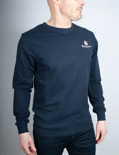 Aquascutum Active Small Logo Crew Neck Sweater | Navy