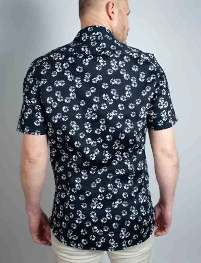 Ted Baker Alfanso Floral Short Sleeve Shirt | Navy