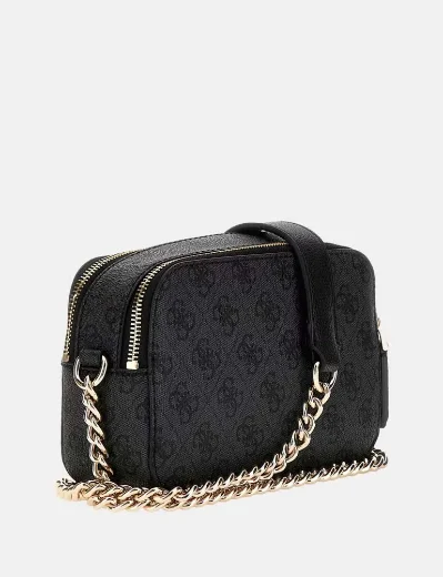 Guess Noelle 4G Logo Mini Crossbody Bag | Coal