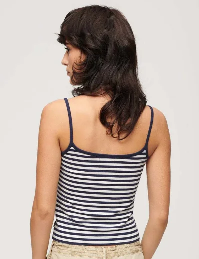 Superdry Athletics Essential Stripe Cami Top | Navy / Off White