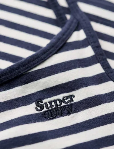 Superdry Athletics Essential Stripe Cami Top | Navy / Off White