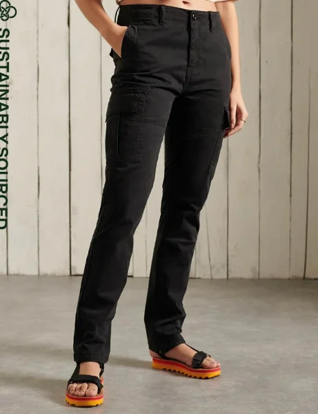Superdry Women's Slim Fit Cargo Pant | Black Superdry Women's Slim Fit Cargo Pant | Black