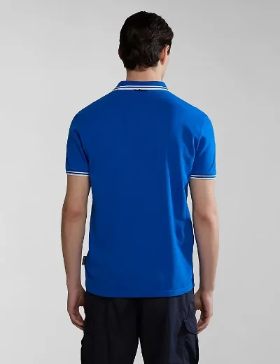 Napapijri Macas Tipped Polo Shirt | Blue Lapis