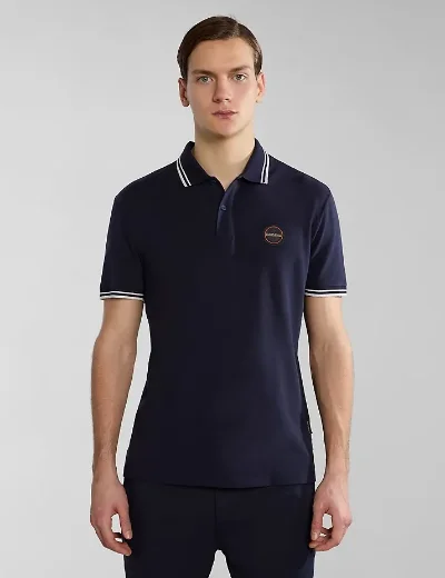 Napapijri Macas Tipped Polo Shirt | Navy