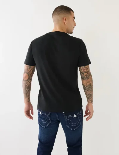 True Religion Pile Arch Logo T-Shirt | Black