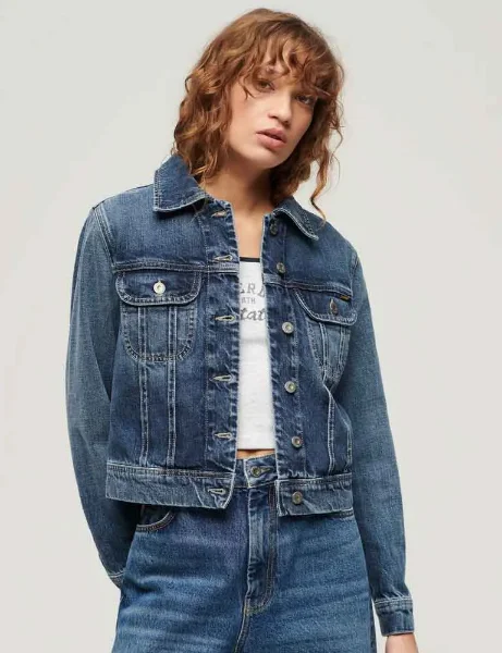 Superdry Slim Fit Trucker Denim Jacket  Superdry Slim Fit Trucker Denim Jacket | Beverley Blue