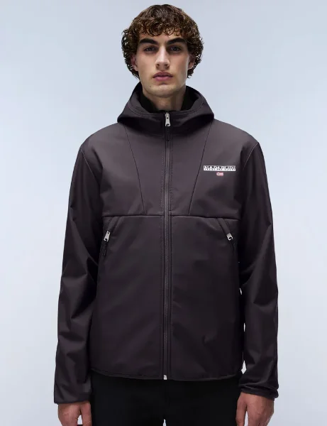 Napapijri A-Bunz Full Zip Hooded Jacket  | Grey Dark Solid Napapijri A-Bunz Full Zip Hooded Jacket  | Grey Dark Solid