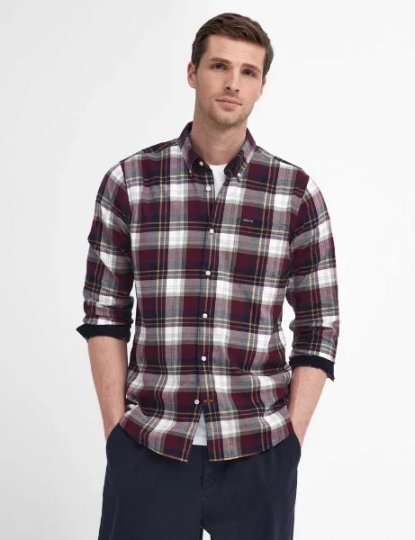 Barbour Crossfell Tailored Checked Shirt | Merlot Barbour Crossfell Tailored Checked Shirt | Merlot