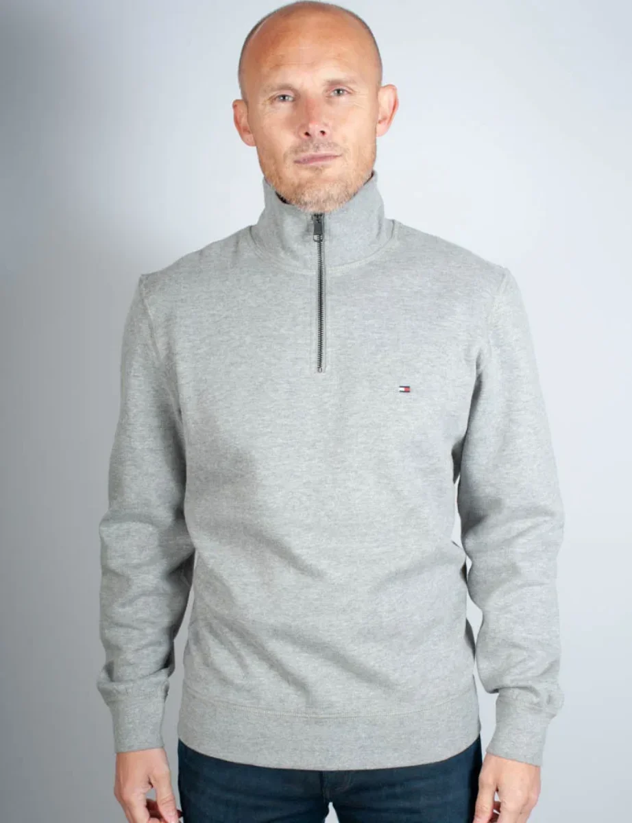 Picture of Tommy Hilfiger Essential Fleece Quarter Zip | Medium Grey Heather