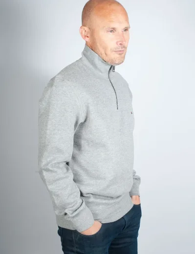 Picture of Tommy Hilfiger Essential Fleece Quarter Zip | Medium Grey Heather