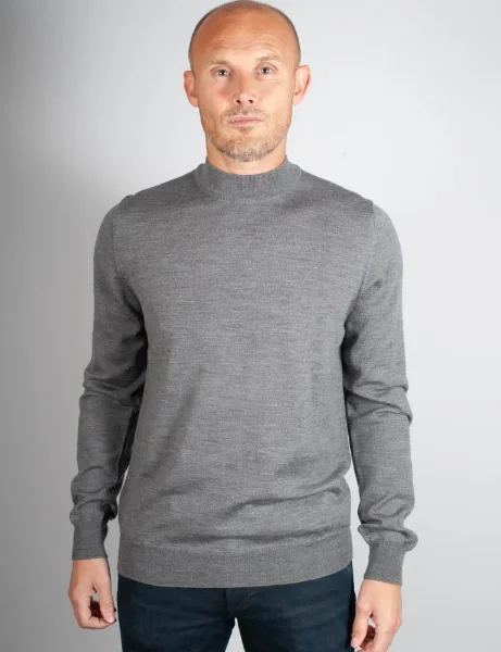 J.Lindeberg Korman Merino Turtle Neck | Mid Grey Melange J.Lindeberg Korman Merino Turtle Neck | Mid Grey Melange