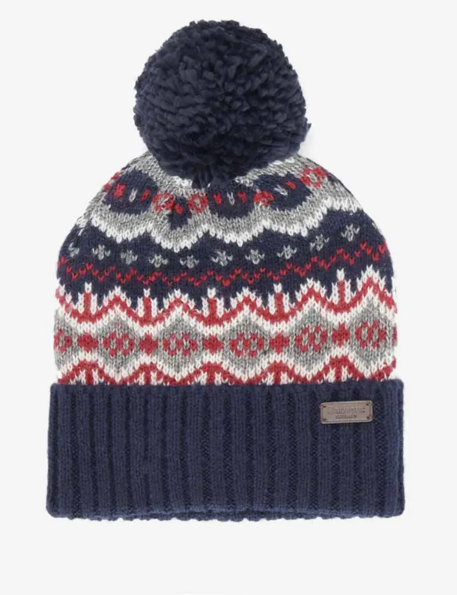 Barbour Case Fairisle Beanie | Blue Granite