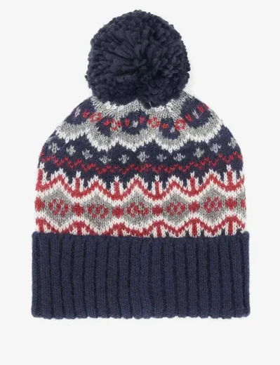 Barbour Case Fairisle Beanie | Blue Granite