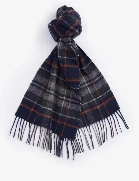 Barbour New Check Tartan Scarf | Navy/Dark Ginger Barbour New Check Tartan Scarf | Navy/Dark Ginger