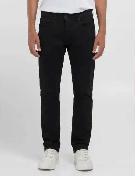 Replay Straight Fit Satin Trousers | Nearly Black Replay Straight Fit Satin Trousers | Nearly Black