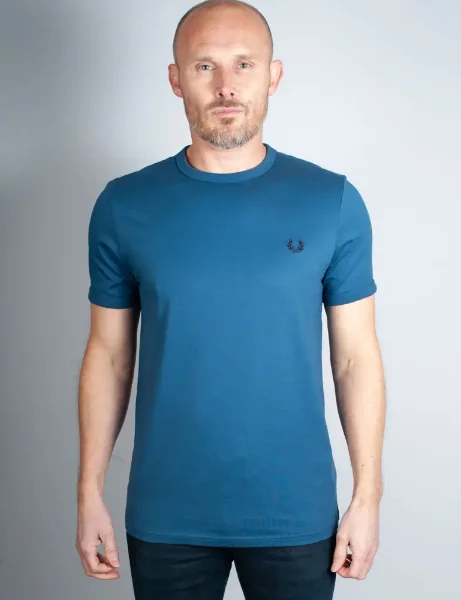 Fred Perry Ringer T-Shirt | Midnight Blue Fred Perry Ringer T-Shirt | Midnight Blue