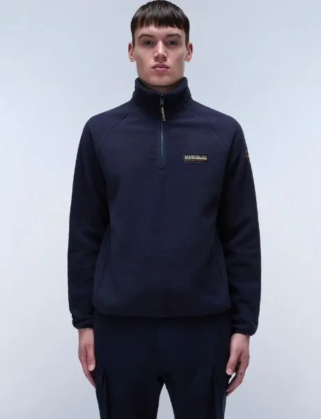 Napapijri Dolent Half Zip Fleece Sweatshirt | Navy Napapijri Dolent Half Zip Fleece Sweatshirt | Navy