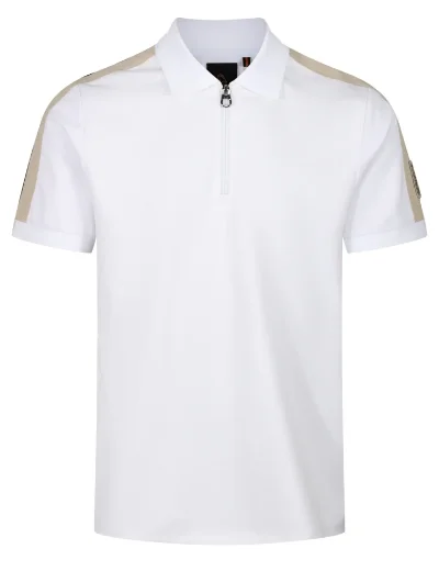 Luke Caltech Zip Polo | White