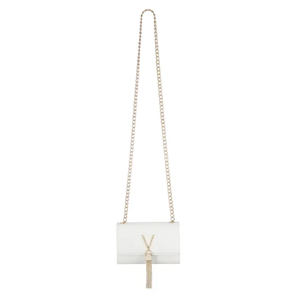 Valentino DIVINA Chain Strap Crossbody Flap Bag | White / Gold Valentino DIVINA Chain Strap Crossbody Flap Bag | White / Gold