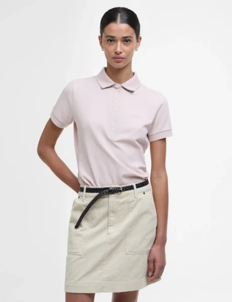 Barbour Women's Portsdown Polo Top | Primrose Pink/Hessian Barbour Women's Portsdown Polo Top | Primrose Pink/Hessian