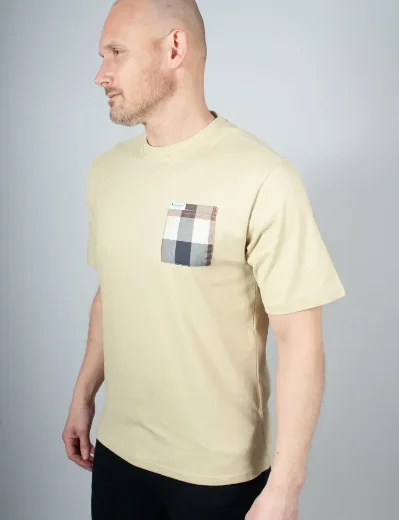 Aquascutum Active Macro Club Check Pocket T-Shirt | Beige