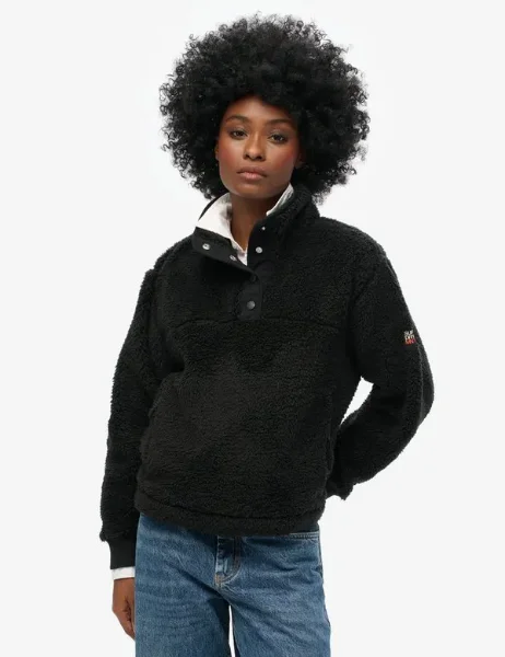 Superdry Super Soft Half Zip Jumper | Black Superdry Super Soft Half Zip Jumper | Black