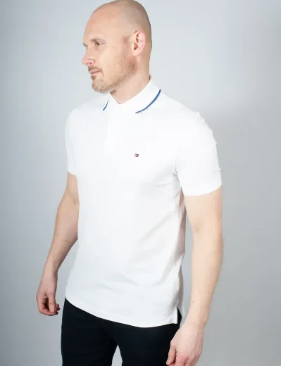 Tommy Hilfiger Performance Pique Tipped Polo | White