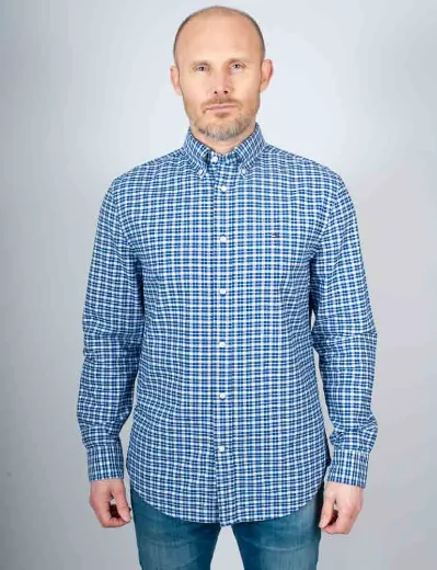 Tommy Hilfiger Heritage Oxford Check RF Shirt | Wedge Blue