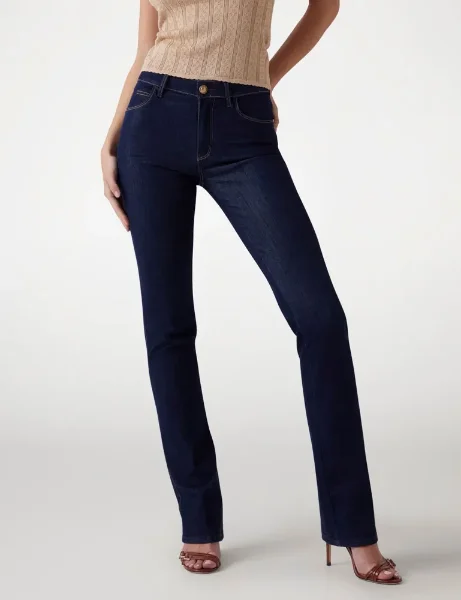 Guess Women's Sexy Straight Fit Stretch Jean | Dark Blue Guess Women's Sexy Straight Fit Stretch Jean | Dark Blue
