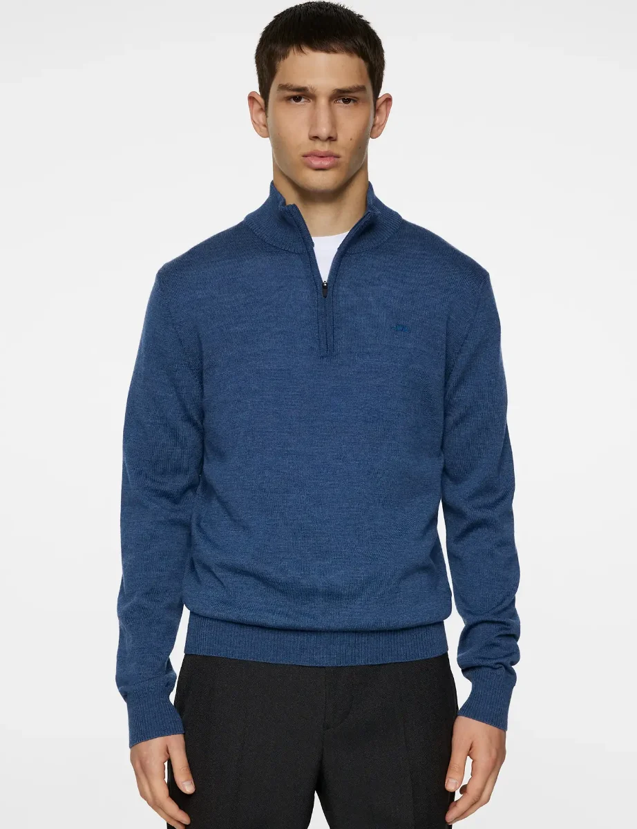 J.Lindeberg Kiyan Merino Quarter Zip | Key Largo Melange