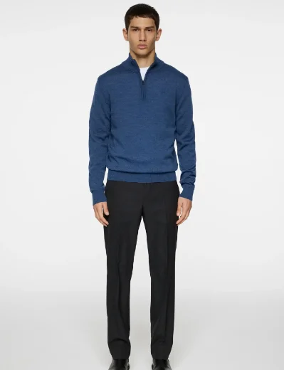J.Lindeberg Kiyan Merino Quarter Zip | Key Largo Melange