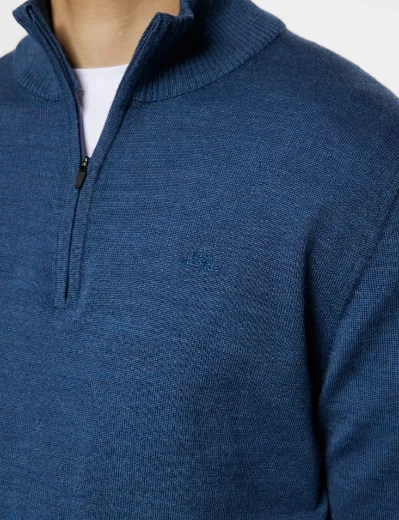 J.Lindeberg Kiyan Merino Quarter Zip | Key Largo Melange