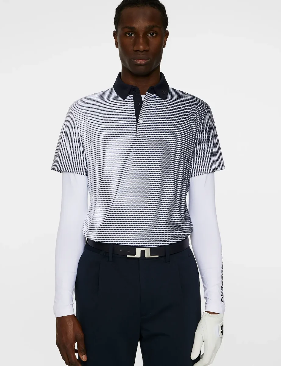 J.Lindeberg Marvin Stripe Polo | White