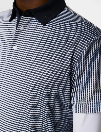 J.Lindeberg Marvin Stripe Polo | White