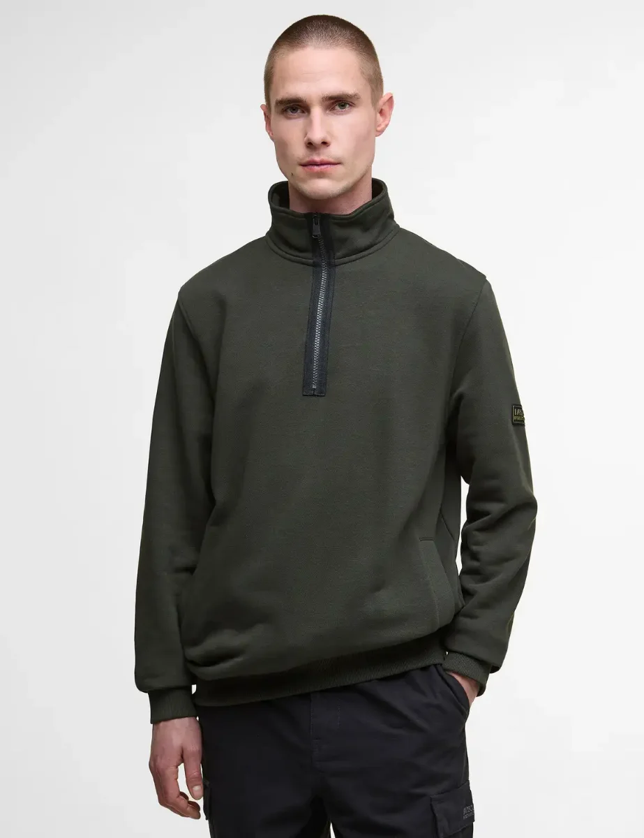 Barbour International Outline Funnel Neck Sweat | Sage