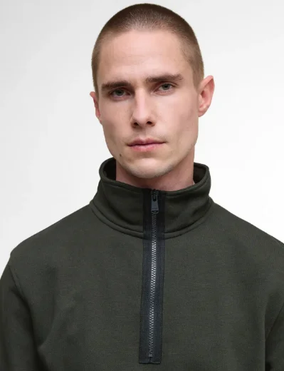 Barbour International Outline Funnel Neck Sweat | Sage
