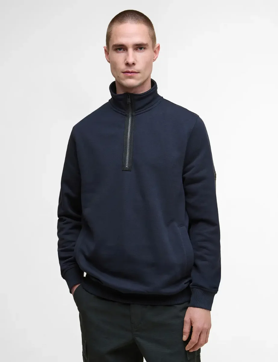 Barbour International Outline Funnel Neck Sweat | Navy