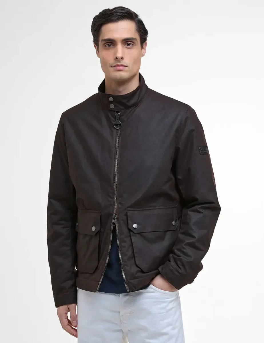 Barbour International Lutlaw Wax Harrington | Rustic