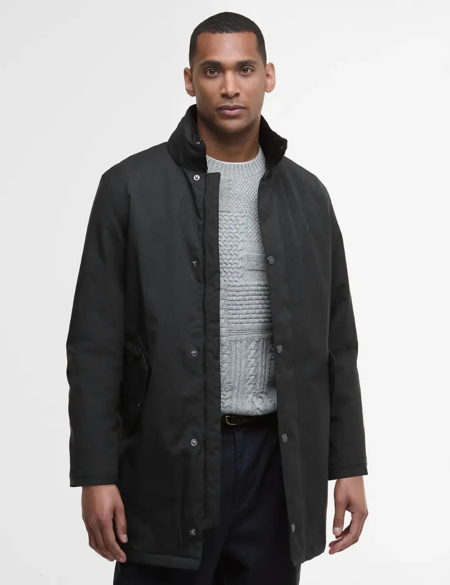 Barbour Winter Powell Waterproof Coat | Black
