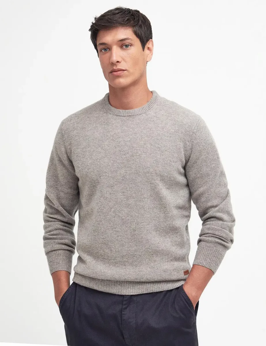 Barbour Essential Patch Crew Jumper | Washed Stone