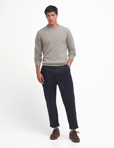 Barbour Essential Patch Crew Jumper | Washed Stone