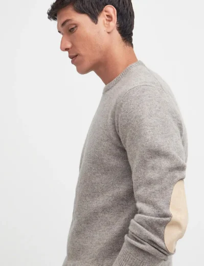 Barbour Essential Patch Crew Jumper | Washed Stone