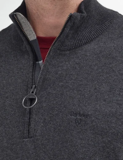 Barbour Cotton Half Zip Knit | Charcoal