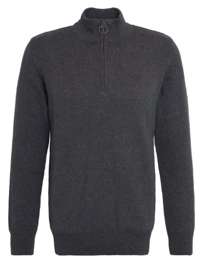 Barbour Cotton Half Zip Knit | Charcoal