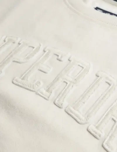 Superdry Athletic Tonal Crew Neck Sweatshirt | Desert Bone Off White