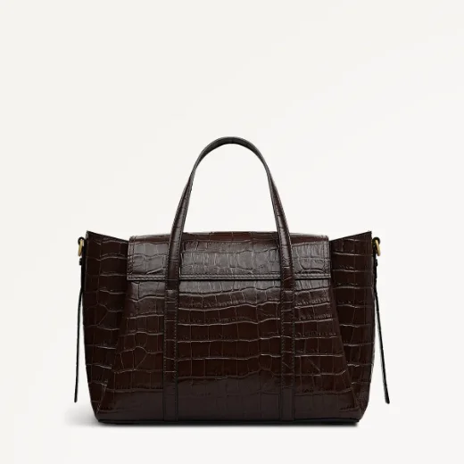 Picture of Radley The Chancery Faux-Croc Medium Flapover Grab | Dark Oak
