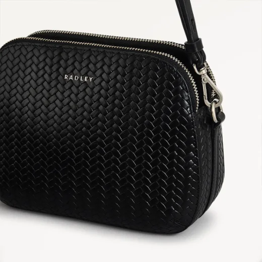 Radley Dukes Place Medium Zip-top Crossbody / Black Weave