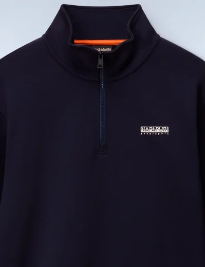 Napapijri B-Small Box Logo Half Zip Sweat | Blu Marine
